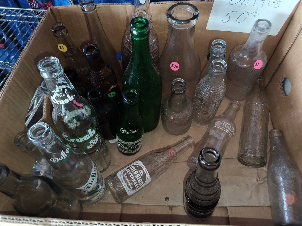 50+ Vintage Glass Soda/Beverage Bottles Variety
