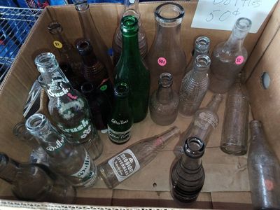 50+ Vintage Glass Soda/Beverage Bottles Variety