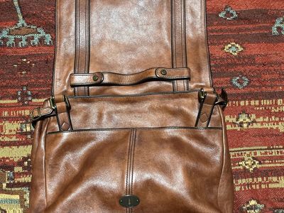 Fossil Brown Leather Messenger Bag Satchel