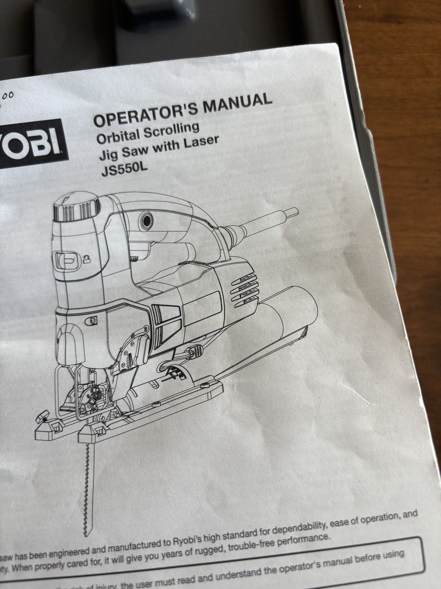 Newer Ryobi jig saw has lazer light