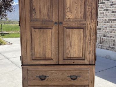 Solid Oak Armoir Cabinet