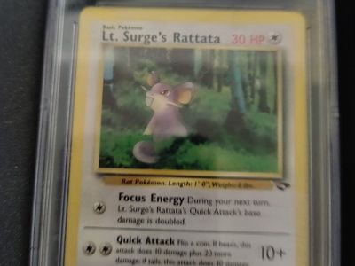 CGC Graded 7.5: Lt. Surge's Rattata Pokémon (2000) Gym Challenge 85/132 Rare Vintage Card