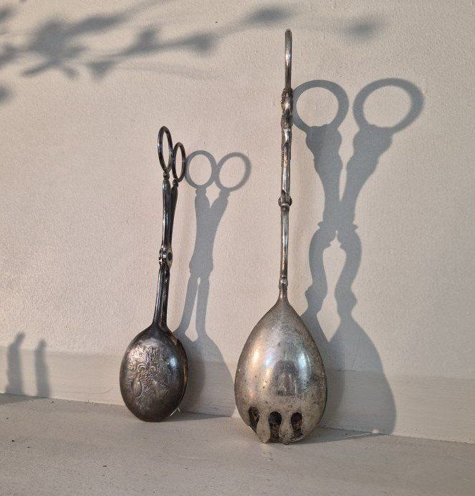 Vintage Silver Plated Tongs Set