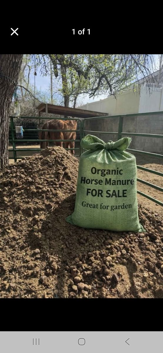 Selling 50 pound bags of horse manure fertilizer.