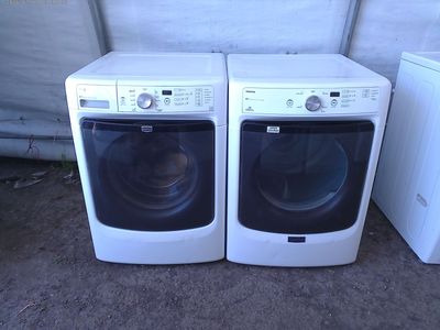 Maytag Maxima front load washer with matched electric dryer.