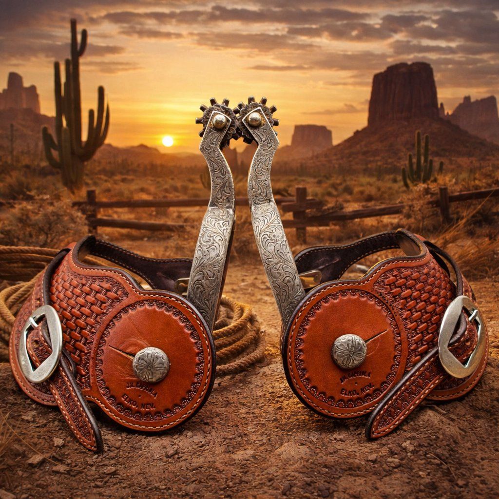 Vintage Sterling Silver Overlay E. Garcia Spurs