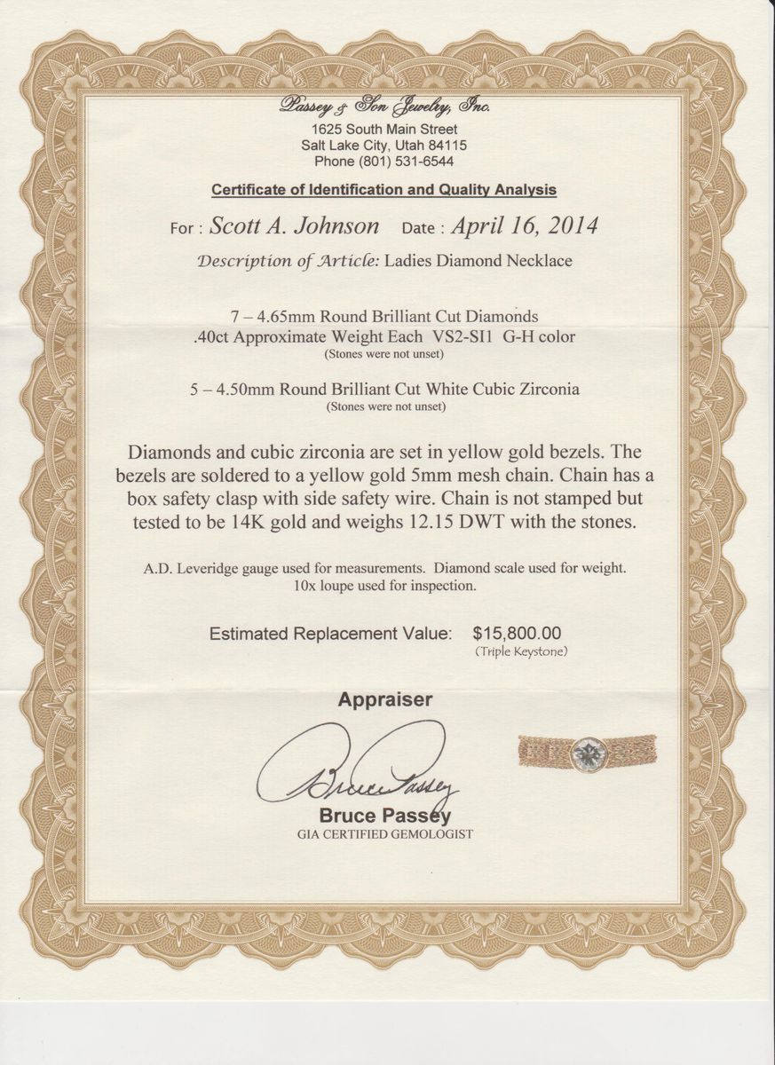 Ladies Diamond Neckless