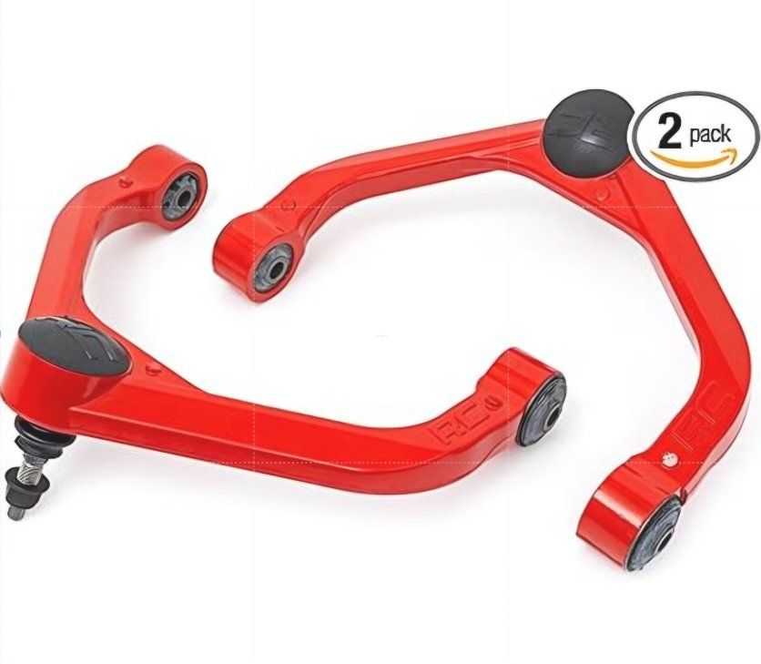 Rough Country Forged Aluminum Upper Control Arms for 12-18 Ram 1500-31201RED, Red Finish Color