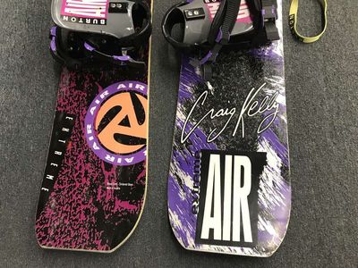2 vintage 1990's burton craig kelly extreme snowboards with original bindings