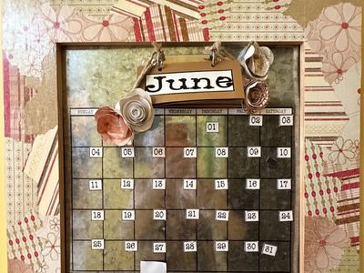 Handmade Shabby Chic Perpetual Calendar Wall Decor with Decorative Frame