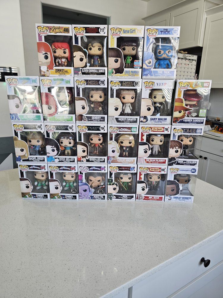 Various TV show funko pops
