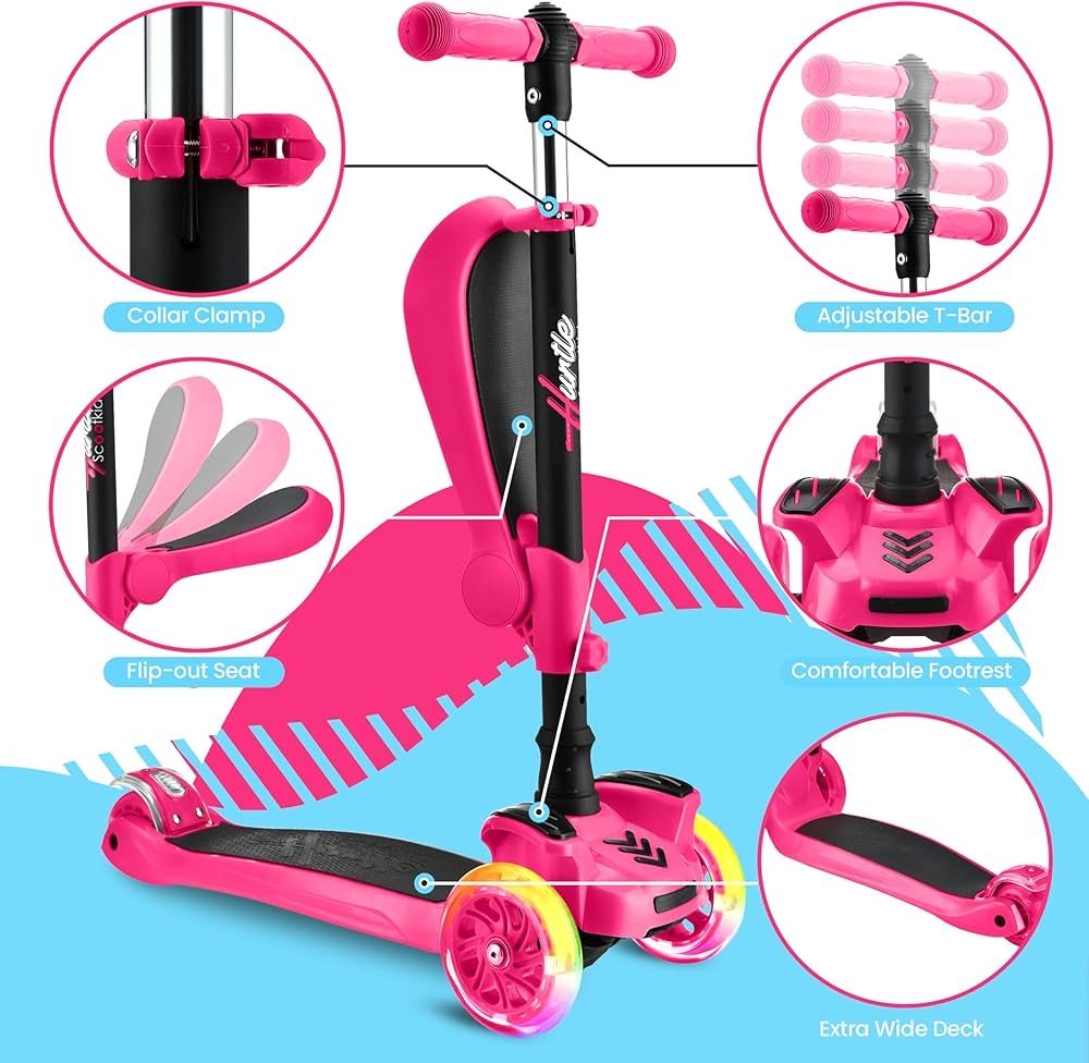Hurtle 3-wheeled scooter - pink