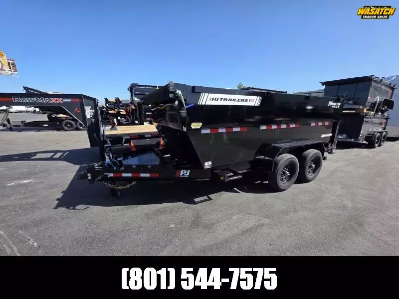 2026 PJ Trailers 7X14 DT1 Telescopic 4' Side Dump