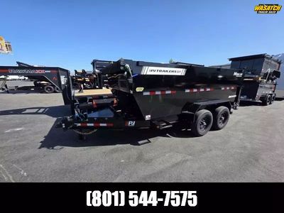 2026 PJ Trailers 7X14 DT1 Telescopic 4' Side Dump