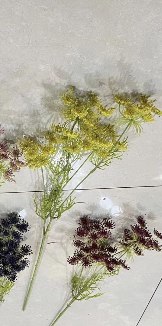 Faux yellow floral, fennel or Dill stems