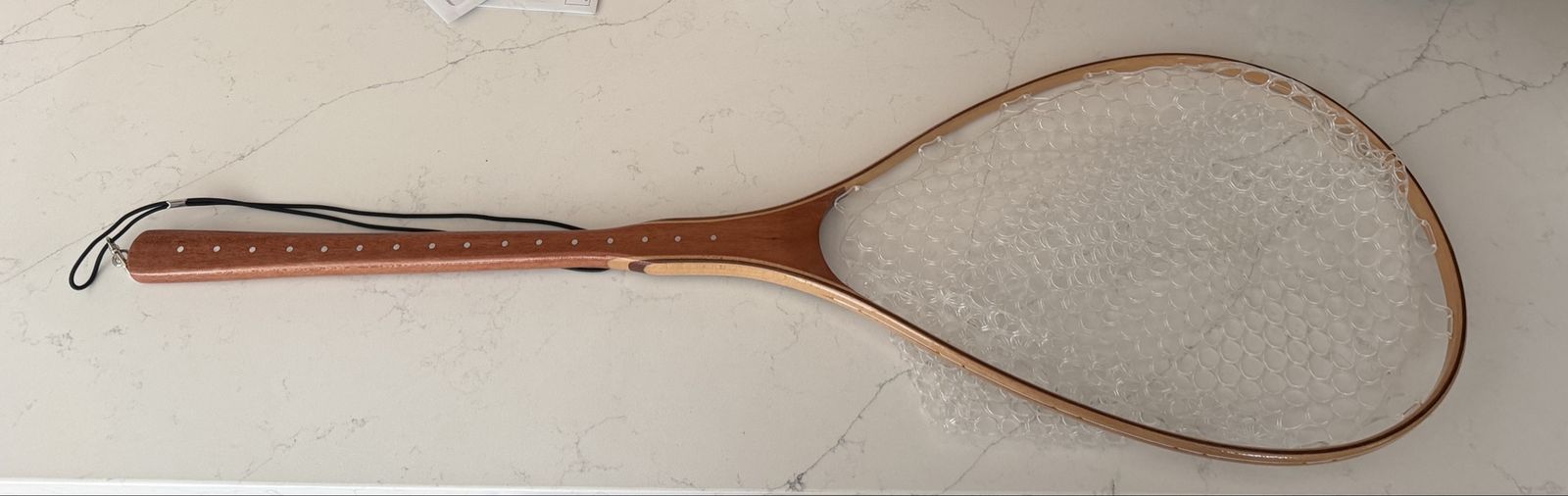 Handmade 38" Wood Fishing Net - Classic Design for Anglers