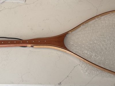 Handmade 38" Wood Fishing Net - Classic Design for Anglers