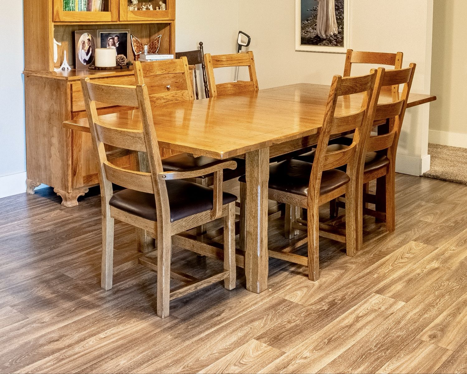 Solid Oak Table seats 10