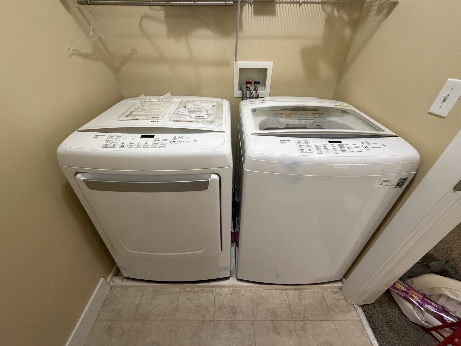LG DLE1501W White Electric Dryer and Washer - Gently Used, 7.3 cu. ft. Capacity