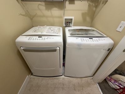 LG DLE1501W White Electric Dryer and Washer - Gently Used, 7.3 cu. ft. Capacity