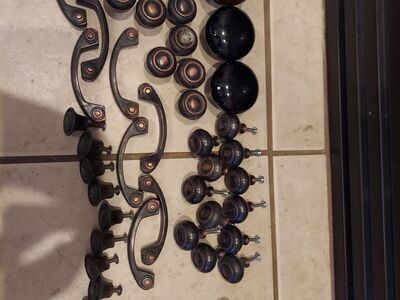 Large lot of vintage drawer pulls