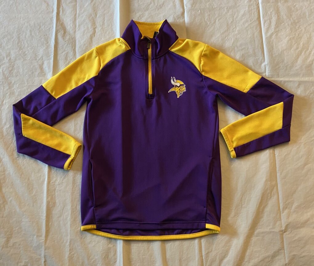 Minnesota Viking 1/4 Zip Sweater Youth Med (10/12)