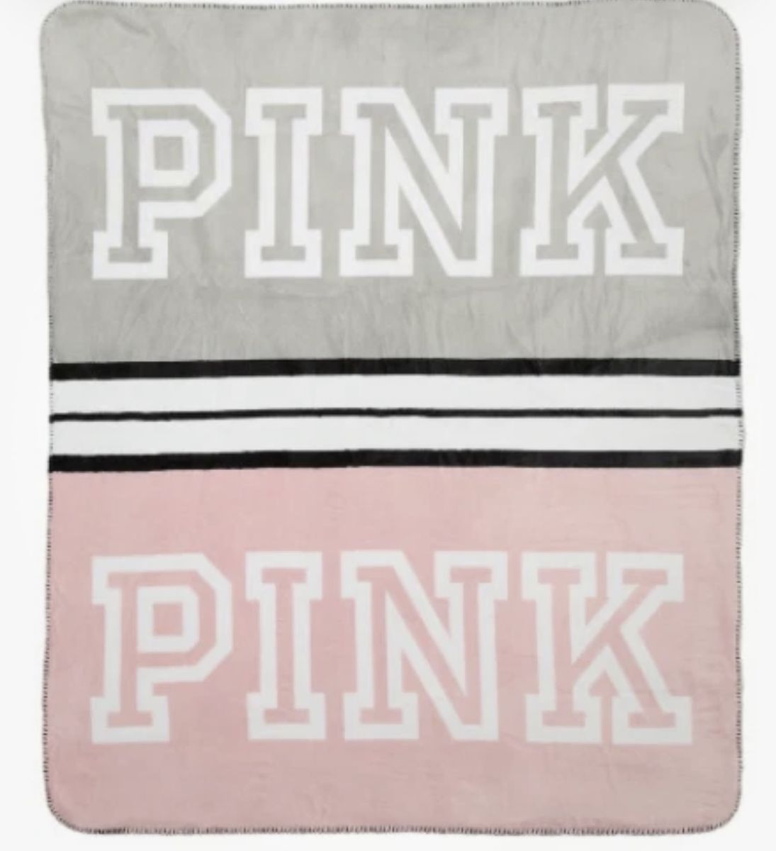Victorias Secret PINK Color Block gray Blanket