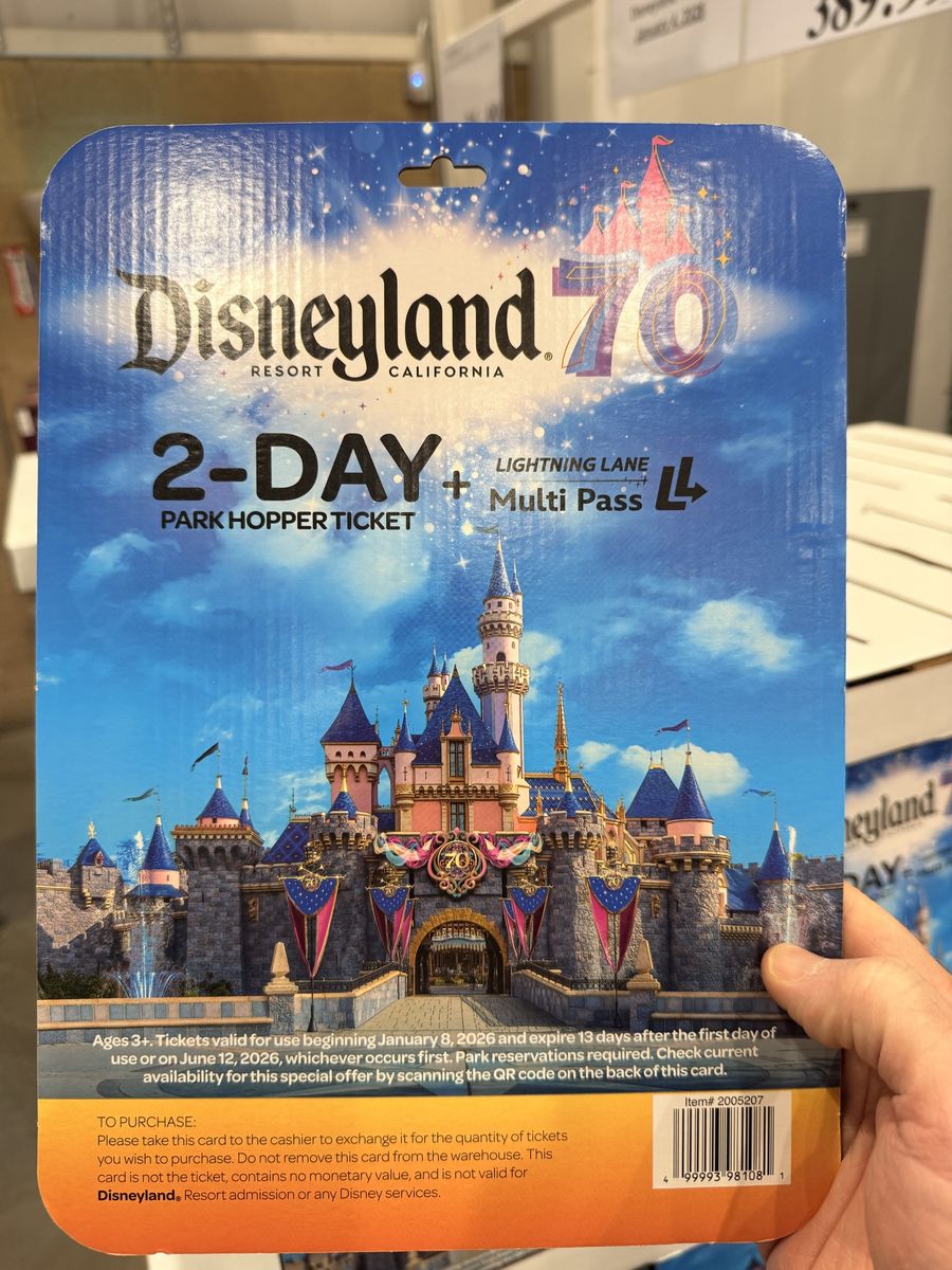Disneyland Resort California 2-Day Park Hopper Ticket w/ Lightning Lane & Multi Pass - Valid thru 6/12/26 (5 avail, price each)