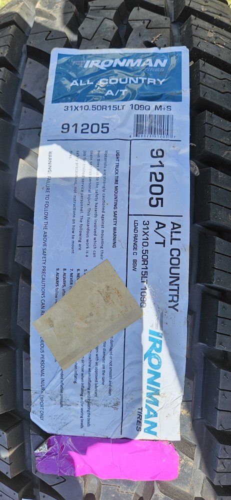 Ironman All Country A/T 31X10.50R15LT 109Q M+S Light Truck Tire, New