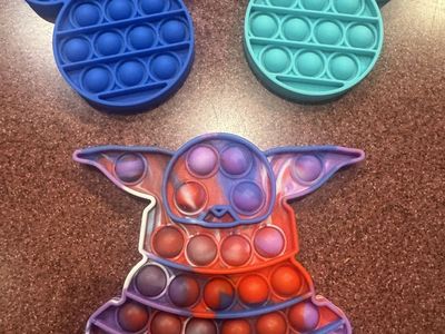 Lot of 3 Silicone Pop It Fidget Toys Mickey Mouse and Yoda