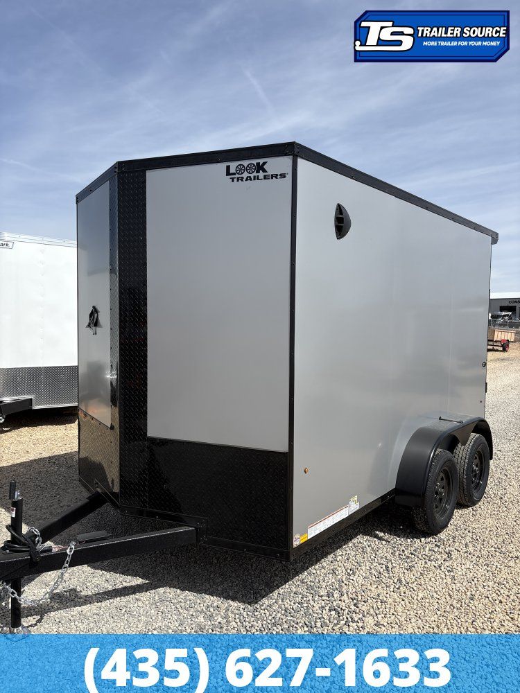 7x12 Look ST DLX Enclosed Cargo Trailer - 7'0" Interior - 7K GVWR - .080 PolyCor, Black Out Package, Rear Spoiler w/ Load Lights