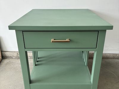 *Refinished Sage Green Wood Side Table/ Night Stand