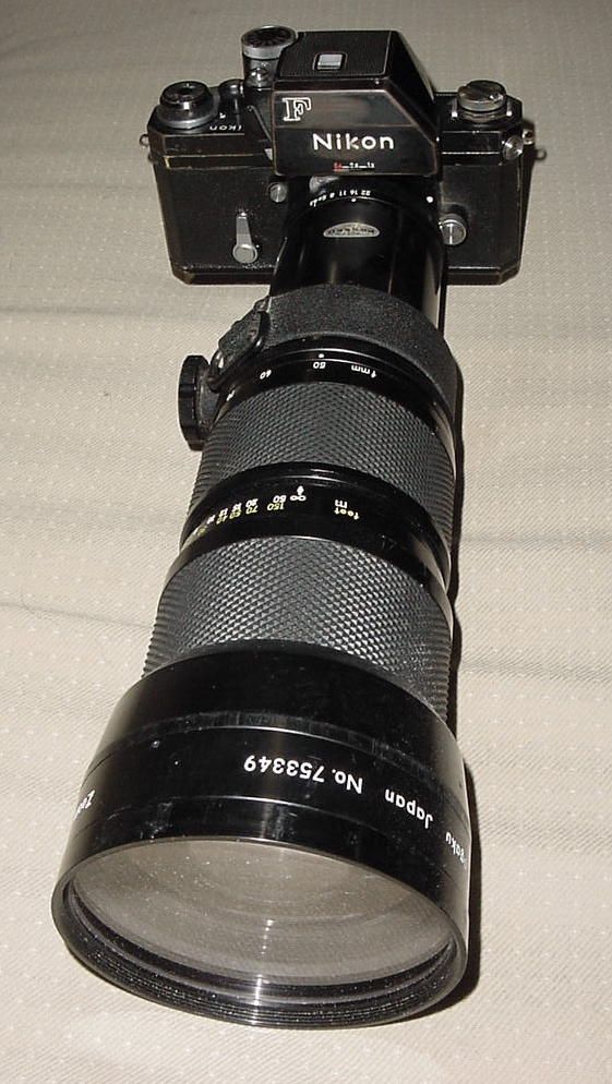 Nikon FTN 35mm film camera with 50mm to 300mm Nikon f 4.5 zoom lens