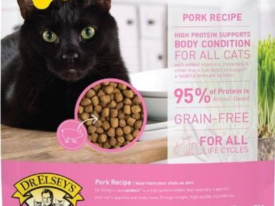 New Unopened - Dr. Elsey's Clean Protein Grain-Free Pork Flavor Cat Food 2 lb. Bag (4 available)