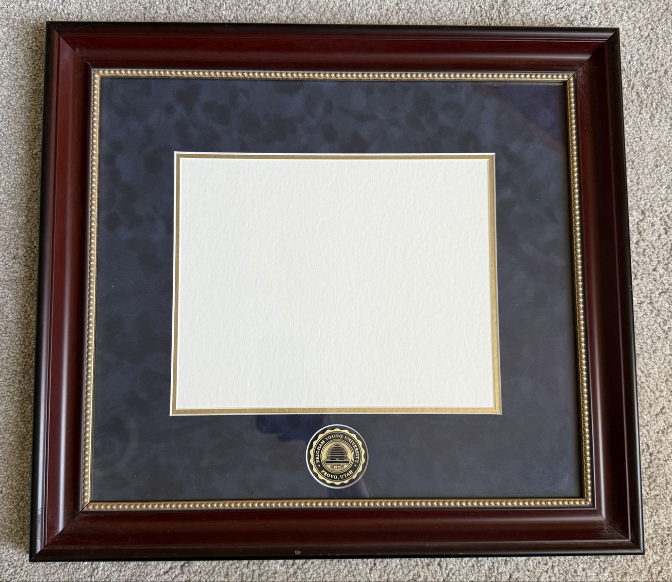 Brigham Young University BYU Diploma Frame - Mahogany Finish with Gold Accents, Official University Seal