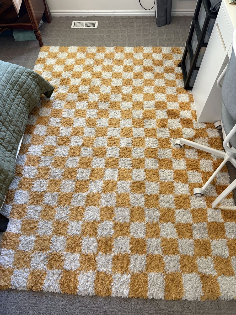 Used checkerboard shag rug medium size