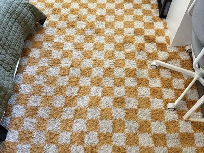 Used checkerboard shag rug medium size