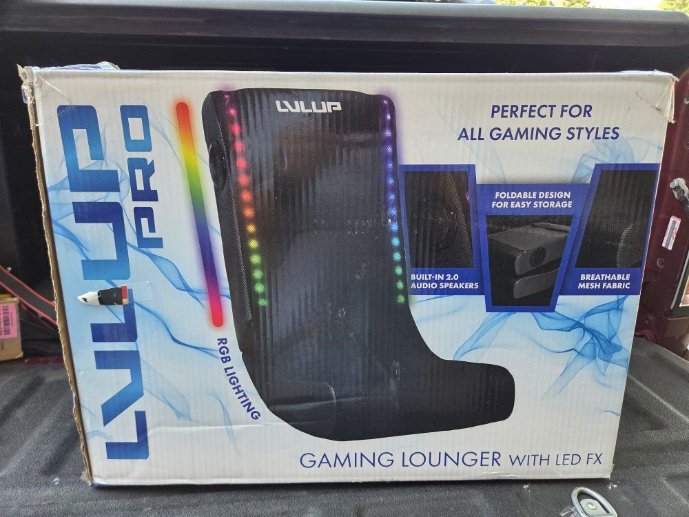 New Level Up Pro Gaming Chair with LED Lighting, Black Banana Chair, Kid / adult movie chair