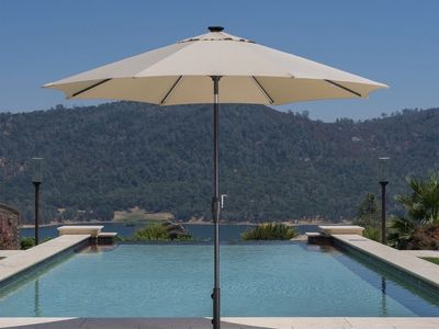 Sunvilla 10’ Round Solar LED Market Umbrella without Base