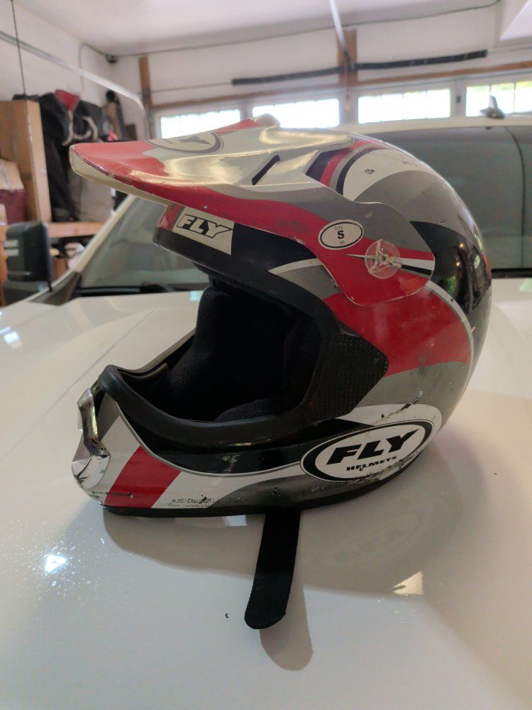 FLY FL-606 Motocross Helmet - Size S - Red/Silver/Black - Off-Road Dirt Bike