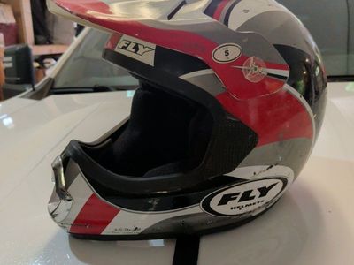 FLY FL-606 Motocross Helmet - Size S - Red/Silver/Black - Off-Road Dirt Bike