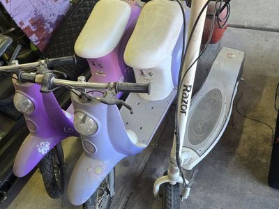 Razor Electric Scooter - Two Pink/Purple Scooters, One White