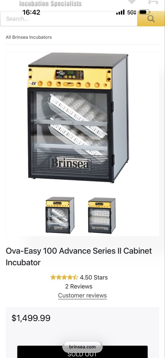 Brinsea incubator cabinet 100 eggs