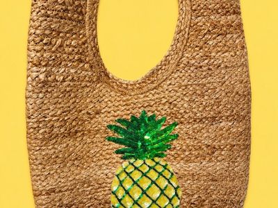 Woven Pineapple Tote Bag - 17x16