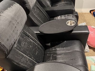 FREE Black Reclining Home Theater Seats with Cupholders and Swivel Trays