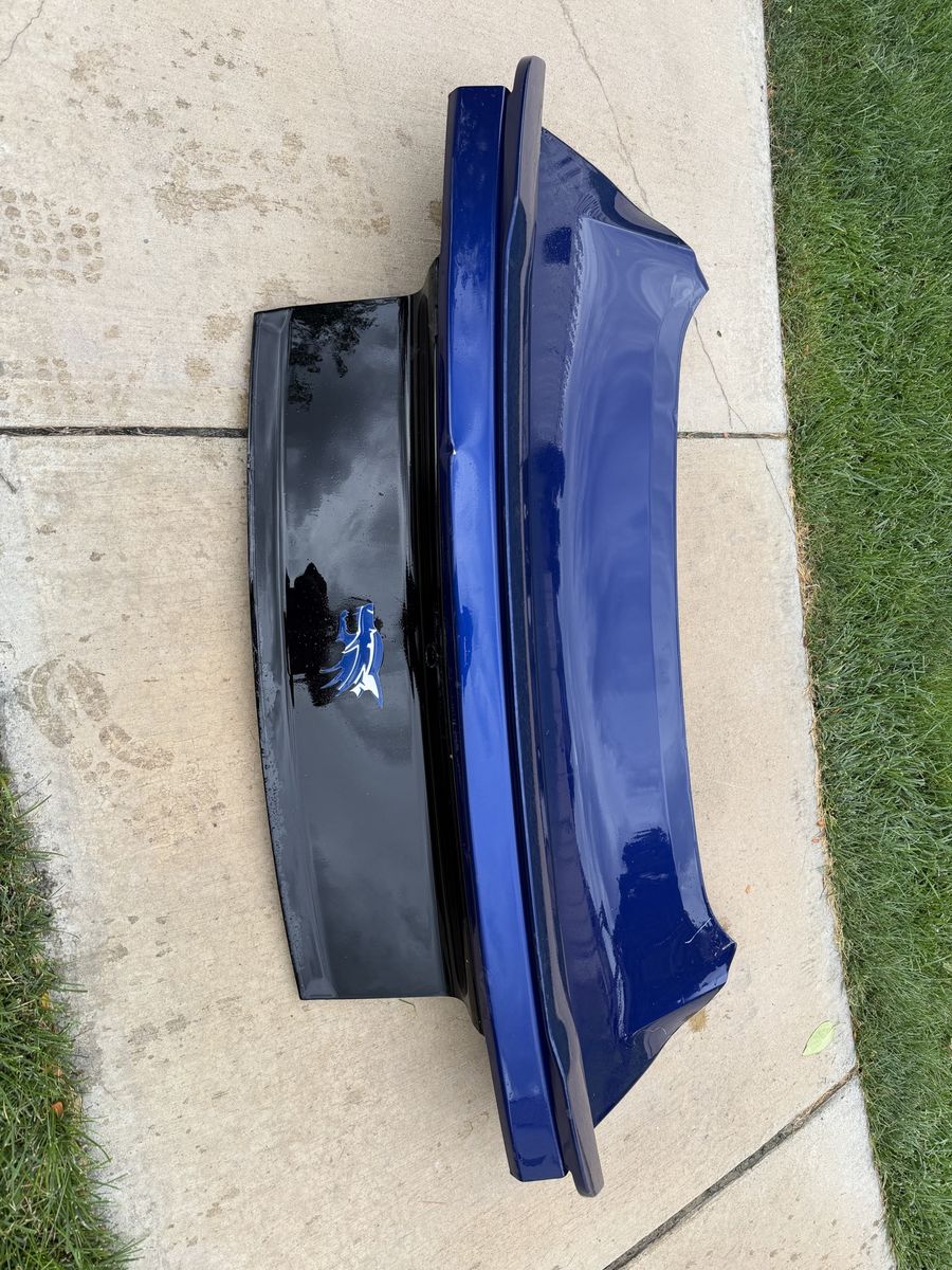 Blue and Black Custom Vehicle Trunk Lid with Spoiler for 2015 Mustang. Good shape