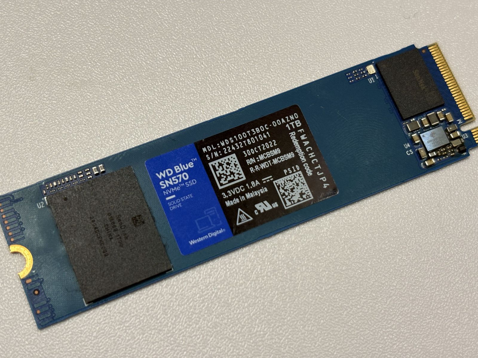 Like-New WD Blue SN570 1TB M.2 NVMe SSD