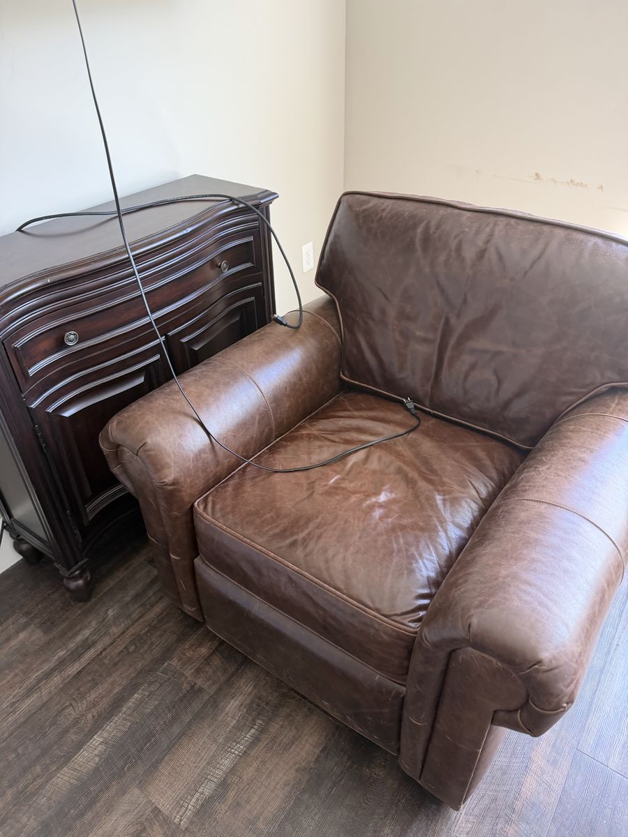 RH Restoration Hardware Leather Armchair - Brown, SKU 59590199CGCG