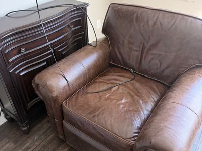 RH Restoration Hardware Leather Armchair - Brown, SKU 59590199CGCG