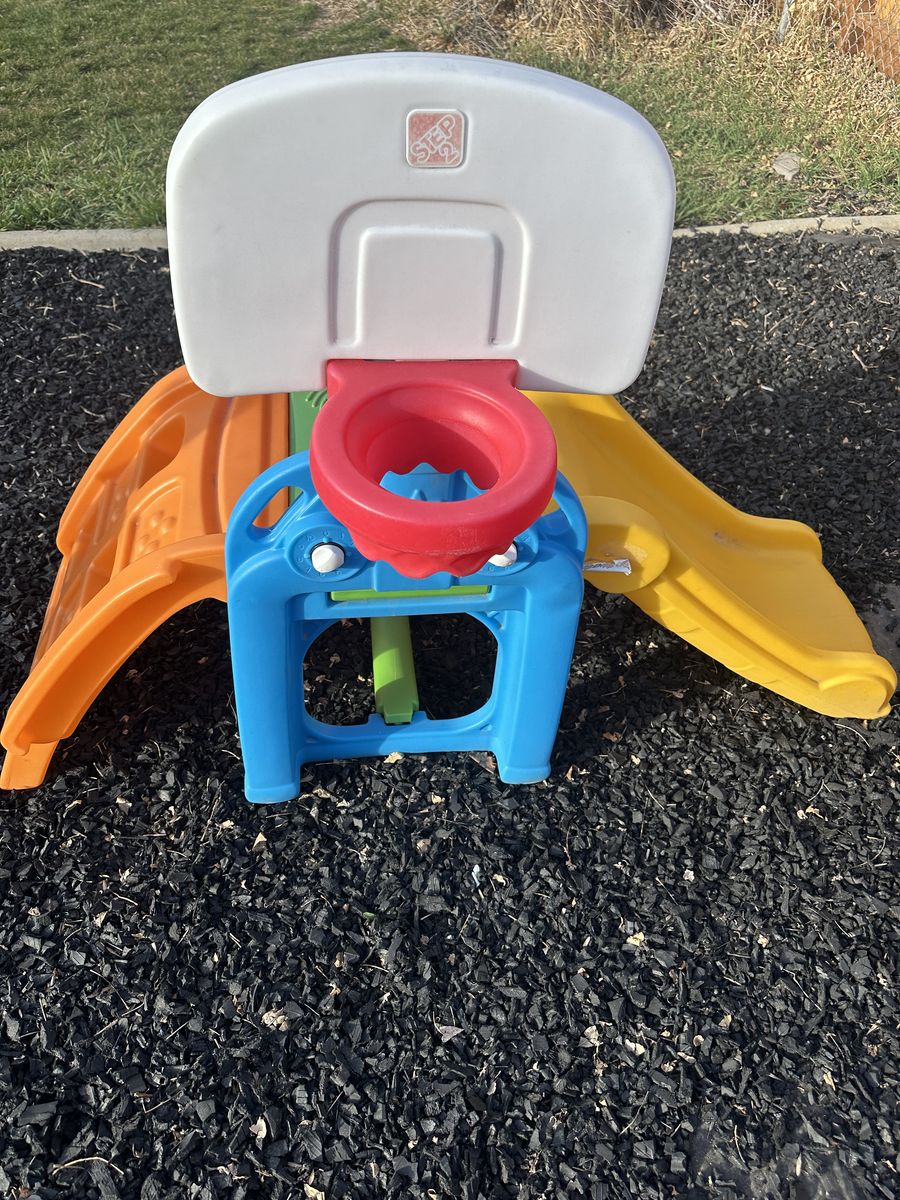 Toddler Slide With Basketball Goal And Gears